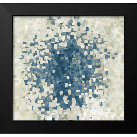 Summer Blocks Blue Black Modern Wood Framed Art Print by Nai, Danhui