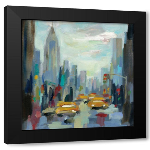 Manhattan Sketches I Black Modern Wood Framed Art Print by Vassileva, Silvia