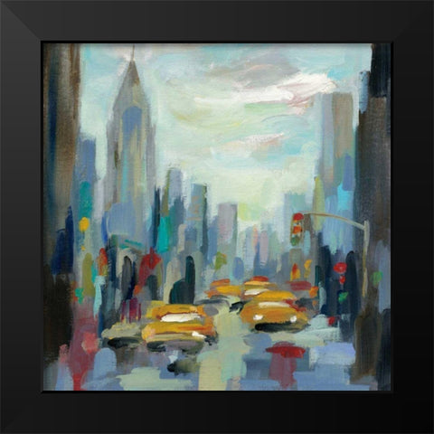 Manhattan Sketches I Black Modern Wood Framed Art Print by Vassileva, Silvia
