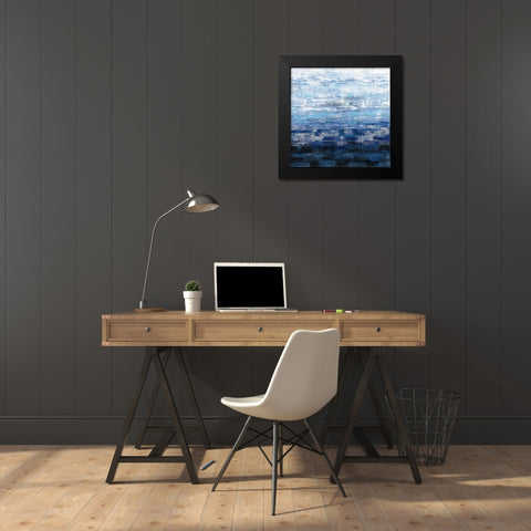 Icelandic Wave Black Modern Wood Framed Art Print by Vassileva, Silvia