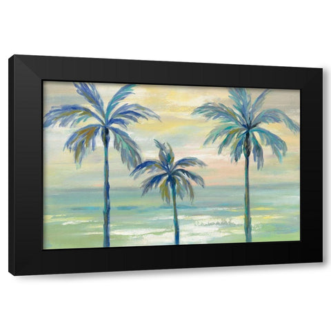 Marine Layer Palms Black Modern Wood Framed Art Print with Double Matting by Vassileva, Silvia