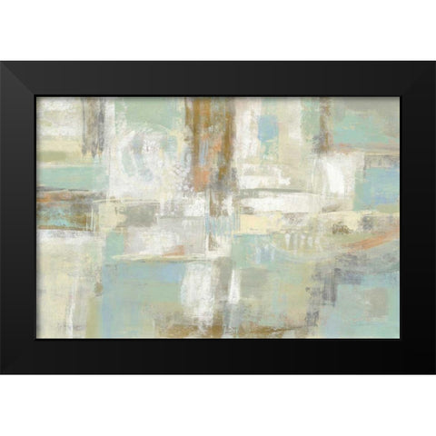 Shades of Celedon Black Modern Wood Framed Art Print by Vassileva, Silvia
