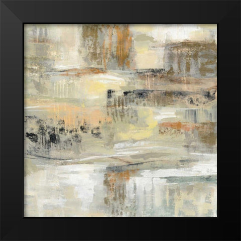 Gentle Touch Black Modern Wood Framed Art Print by Vassileva, Silvia