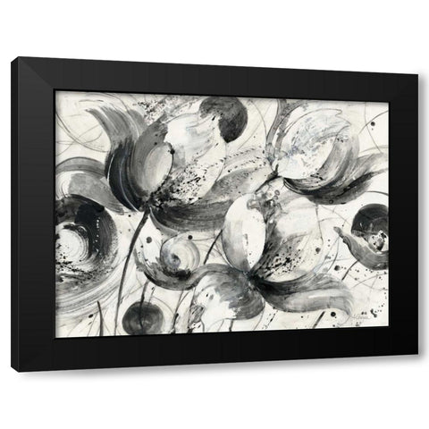Bold I Black Modern Wood Framed Art Print with Double Matting by Hristova, Albena