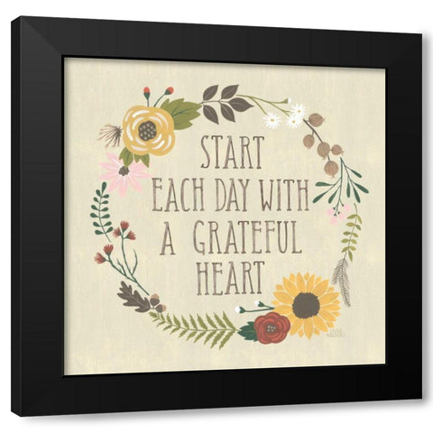 Autumn Garden IV Black Modern Wood Framed Art Print with Double Matting by Marshall, Laura