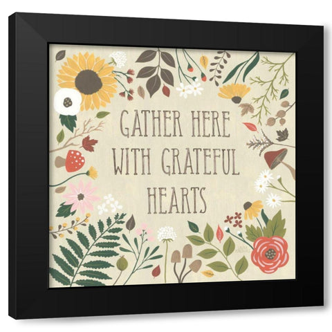 Autumn Garden VI Black Modern Wood Framed Art Print by Marshall, Laura