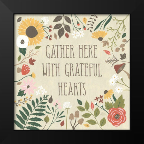Autumn Garden VI Black Modern Wood Framed Art Print by Marshall, Laura