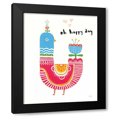 Blossom Birds I Black Modern Wood Framed Art Print with Double Matting by Averinos, Melissa