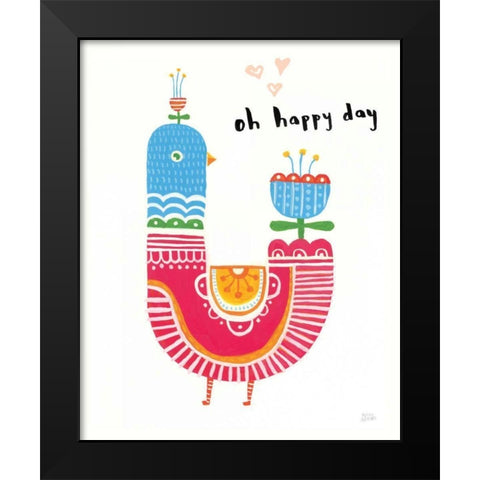 Blossom Birds I Black Modern Wood Framed Art Print by Averinos, Melissa