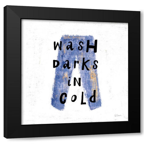 Laundry Rules V Black Modern Wood Framed Art Print with Double Matting by Schlabach, Sue