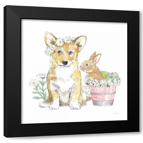 Easter Pups I Black Modern Wood Framed Art Print by Grove, Beth