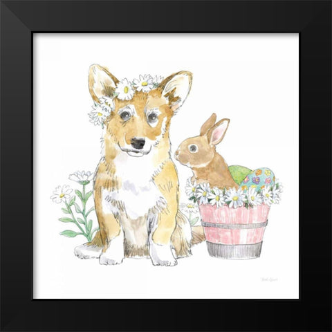 Easter Pups I Black Modern Wood Framed Art Print by Grove, Beth