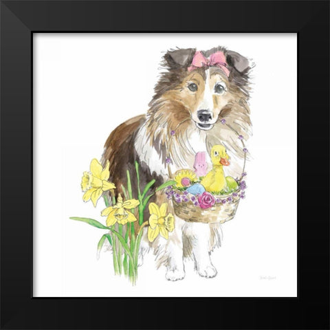 Easter Pups II Black Modern Wood Framed Art Print by Grove, Beth