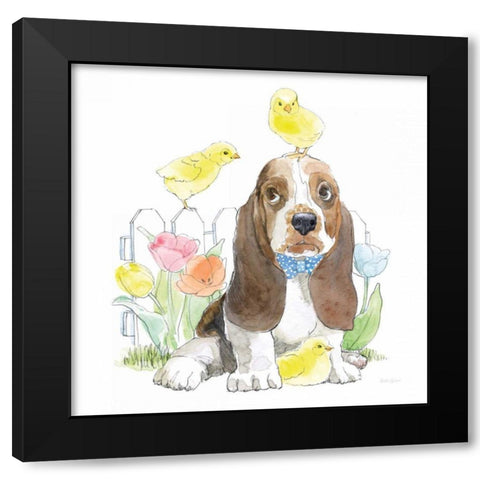 Easter Pups V Black Modern Wood Framed Art Print by Grove, Beth