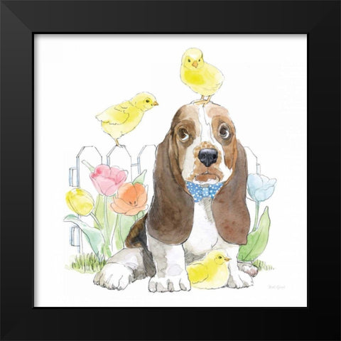 Easter Pups V Black Modern Wood Framed Art Print by Grove, Beth