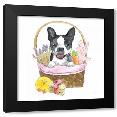Easter Pups VII Black Modern Wood Framed Art Print with Double Matting by Grove, Beth