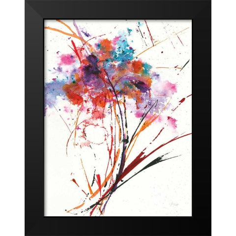 Floral Explosion I on White Black Modern Wood Framed Art Print by Griggs, Jan