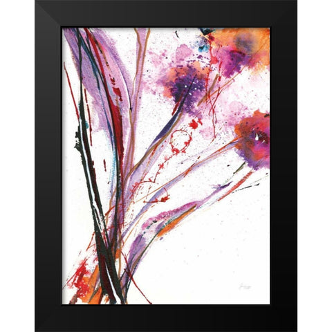 Floral Explosion III on White Black Modern Wood Framed Art Print by Griggs, Jan