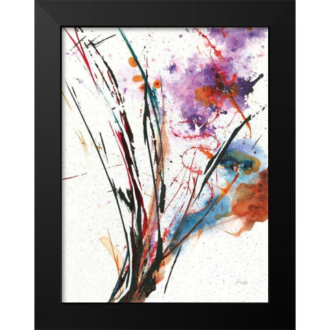 Floral Explosion IV on White Black Modern Wood Framed Art Print by Griggs, Jan
