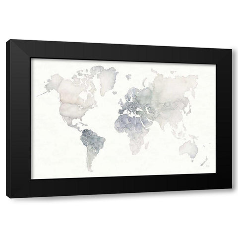 Watercolor Wanderlust Black Modern Wood Framed Art Print by Marshall, Laura