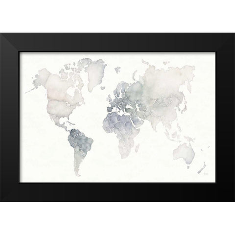Watercolor Wanderlust Black Modern Wood Framed Art Print by Marshall, Laura