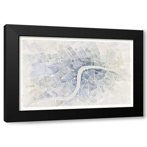 Watercolor Wanderlust London Black Modern Wood Framed Art Print with Double Matting by Marshall, Laura