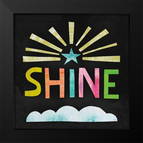 Unicorn Magic IV on Black Black Modern Wood Framed Art Print by Averinos, Melissa