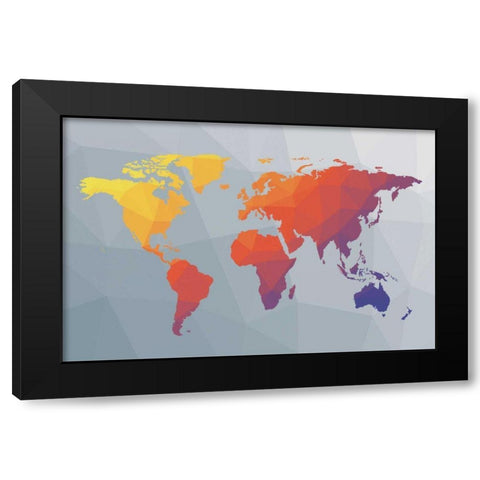 Geo Map I Black Modern Wood Framed Art Print with Double Matting by Hershey, Moira