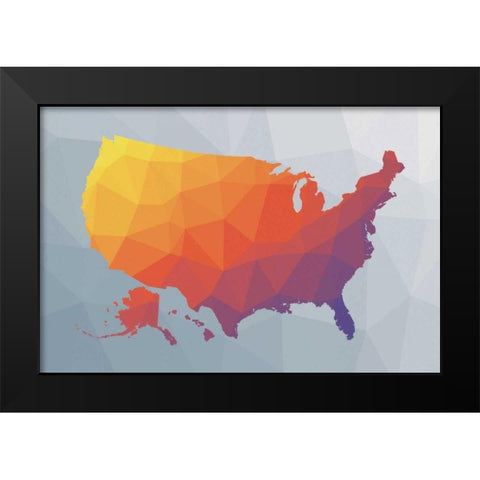 Geo Map II Black Modern Wood Framed Art Print by Hershey, Moira