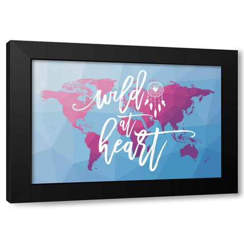 Geo Map Boho I Black Modern Wood Framed Art Print by Hershey, Moira