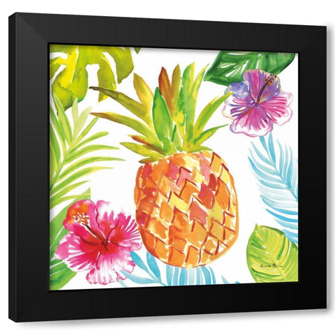 Tropicana VI Black Modern Wood Framed Art Print with Double Matting by Zaman, Farida