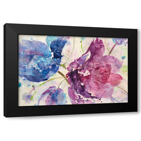 Fireworks Abstract v2 Black Modern Wood Framed Art Print with Double Matting by Hristova, Albena