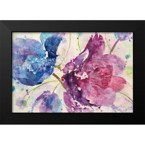 Fireworks Abstract v2 Black Modern Wood Framed Art Print by Hristova, Albena