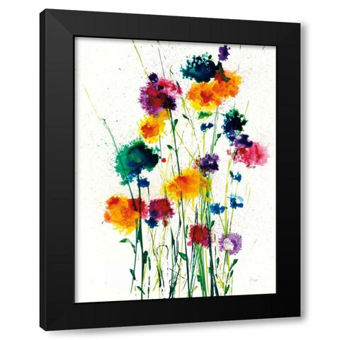 New Blooms on White Black Modern Wood Framed Art Print with Double Matting by Griggs, Jan