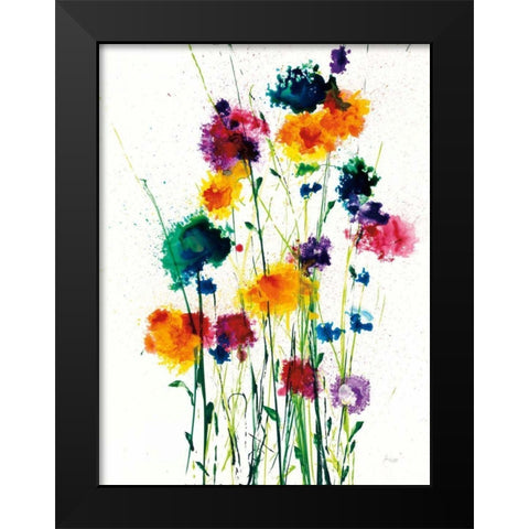 New Blooms on White Black Modern Wood Framed Art Print by Griggs, Jan