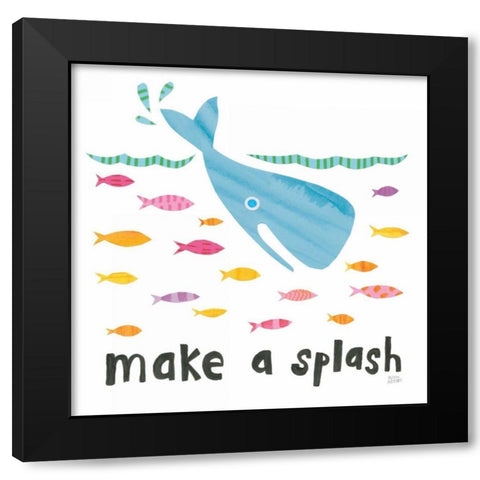 Ocean Splash I Black Modern Wood Framed Art Print with Double Matting by Averinos, Melissa