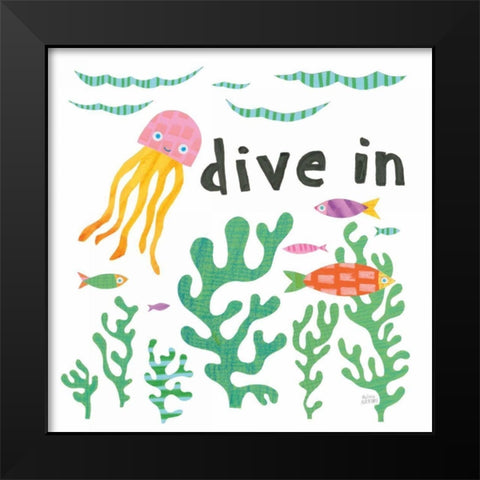 Ocean Splash III Black Modern Wood Framed Art Print by Averinos, Melissa