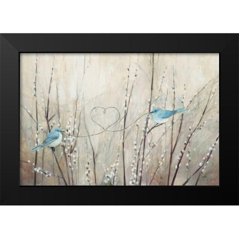 Pretty Birds Neutral String Black Modern Wood Framed Art Print by Purinton, Julia