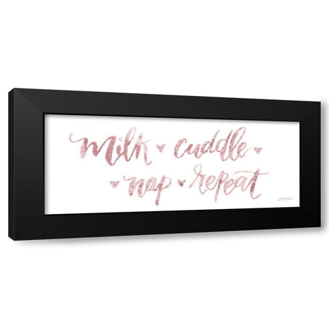 Sweet Baby Girl III Pink Black Modern Wood Framed Art Print with Double Matting by Jackson, Jenaya