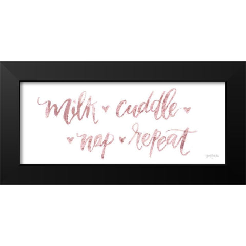 Sweet Baby Girl III Pink Black Modern Wood Framed Art Print by Jackson, Jenaya
