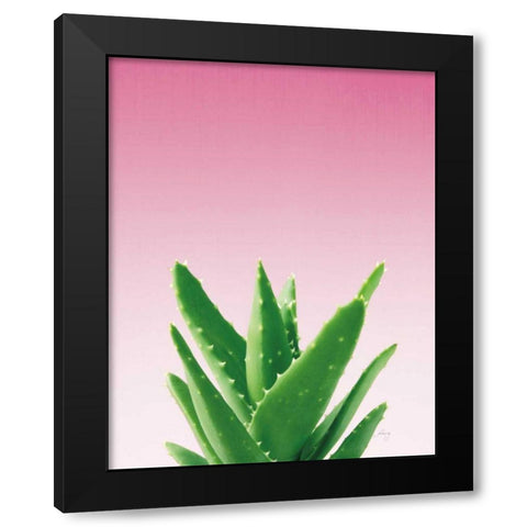 Succulent Simplicity V Pink Ombre Crop Black Modern Wood Framed Art Print with Double Matting by Bradley, Felicity