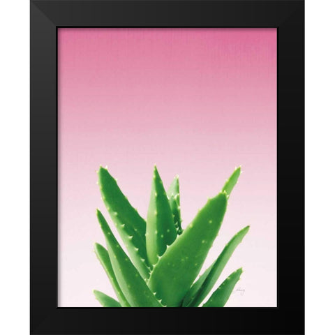 Succulent Simplicity V Pink Ombre Crop Black Modern Wood Framed Art Print by Bradley, Felicity