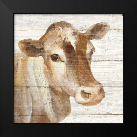 Looking at You I Shiplap Black Modern Wood Framed Art Print by Hristova, Albena