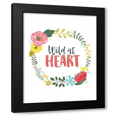 Wildflower Daydreams IV v2 on White Black Modern Wood Framed Art Print with Double Matting by Marshall, Laura