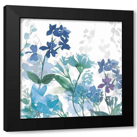 Colors of the Garden II Cool Shadows Black Modern Wood Framed Art Print by Wild Apple Portfolio