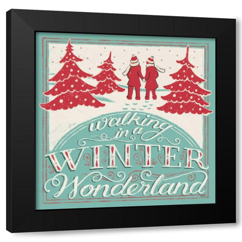Merry Little Christmas III Black Modern Wood Framed Art Print by Penner, Janelle