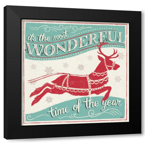 Merry Little Christmas IV Black Modern Wood Framed Art Print with Double Matting by Penner, Janelle