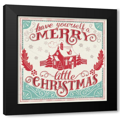 Merry Little Christmas V Black Modern Wood Framed Art Print with Double Matting by Penner, Janelle