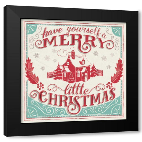 Merry Little Christmas V Black Modern Wood Framed Art Print by Penner, Janelle