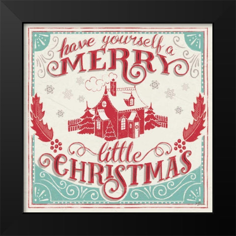 Merry Little Christmas V Black Modern Wood Framed Art Print by Penner, Janelle